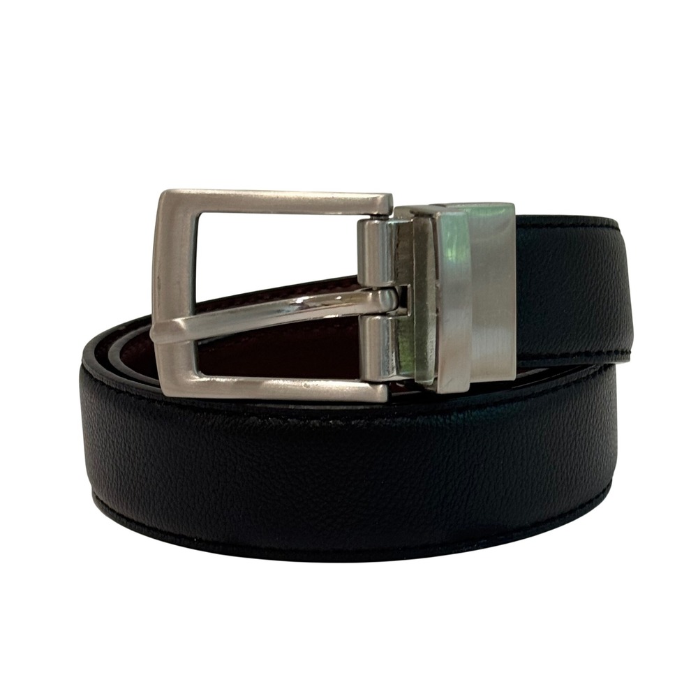 Reversible Belt Womens 27 Small Black Brown Excellent Rotating Buckle Office